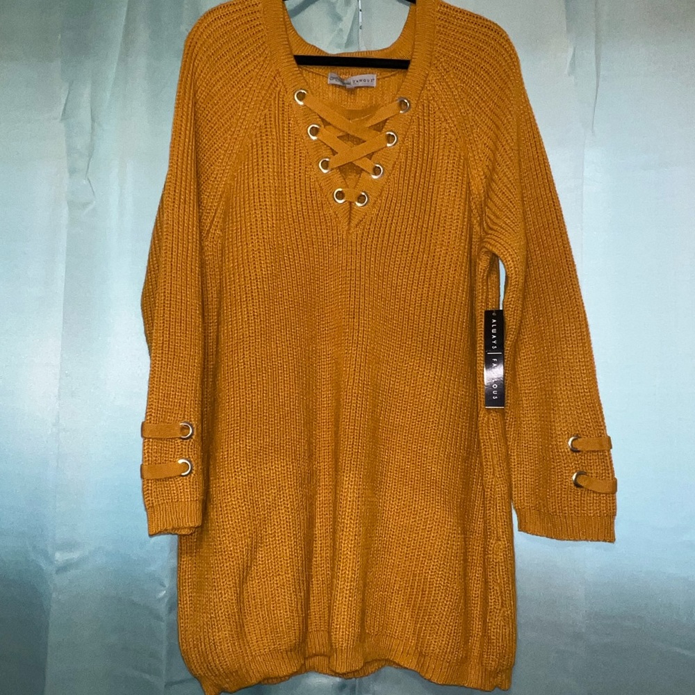 Knitted front lace sweater. New with tags.